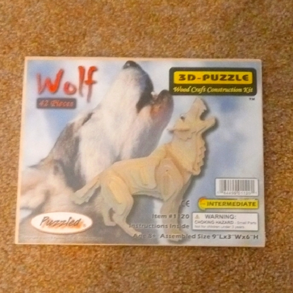 3D Wolf Puzzle Kit - 42 Pieces